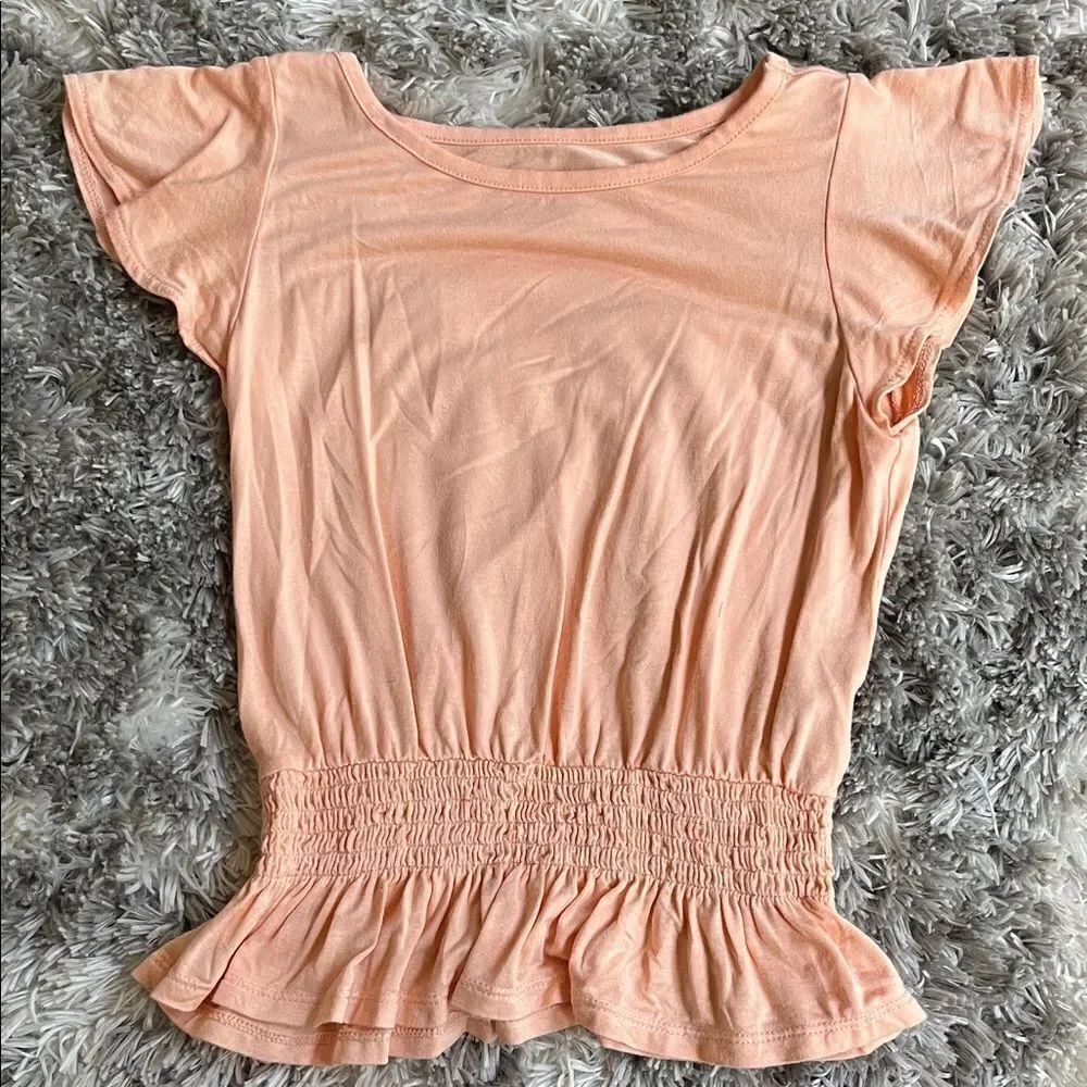 Wonder Nation Coral Flutter Sleeve Blouse